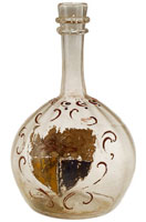 Rara fiaschetta da tavola appartenuta al Patriarca Dolfin di Venezia. Murano, 1680.